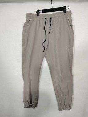 MPG Men's Light Taupe Jogger Pants with Black Drawstrings